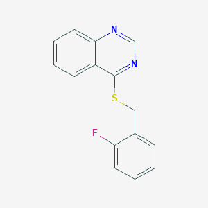molecular formula C15H11FN2S B2935295 4-((2-Fluorobenzyl)thio)quinazoline CAS No. 721904-03-6