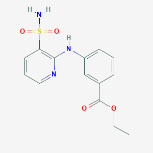 molecular formula C14H15N3O4S B2935297 Ethyl 3-{[3-(aminosulfonyl)pyridin-2-yl]amino}benzoate CAS No. 1251675-80-5