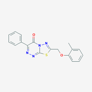 molecular formula C18H14N4O2S B293530 7-[(2-methylphenoxy)methyl]-3-phenyl-4H-[1,3,4]thiadiazolo[2,3-c][1,2,4]triazin-4-one 