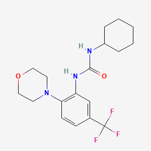 molecular formula C18H24F3N3O2 B2935301 1-(Cyclohexyl)-3-(2-morpholin-4-YL-5-(trifluoromethyl)phenyl)urea CAS No. 1022078-11-0