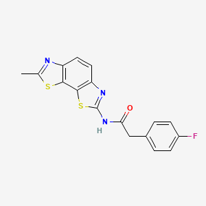 molecular formula C17H12FN3OS2 B2935309 2-(4-fluorophenyl)-N-(7-methylbenzo[1,2-d:4,3-d']bis(thiazole)-2-yl)acetamide CAS No. 900000-60-4