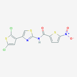 N-[4-(2,5-dichlorothiophen-3-yl)-1,3-thiazol-2-yl]-5-nitrothiophene-2-carboxamide