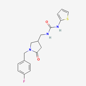 1-((1-(4-Fluorobenzyl)-5-oxopyrrolidin-3-yl)methyl)-3-(thiophen-2-yl)urea