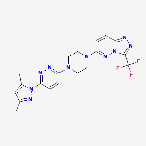 3-(3,5-dimethyl-1H-pyrazol-1-yl)-6-{4-[3-(trifluoromethyl)-[1,2,4]triazolo[4,3-b]pyridazin-6-yl]piperazin-1-yl}pyridazine
