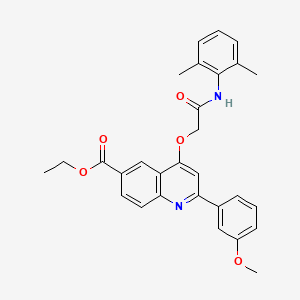 Ethyl 4-(2-((2,6-dimethylphenyl)amino)-2-oxoethoxy)-2-(3-methoxyphenyl)quinoline-6-carboxylate