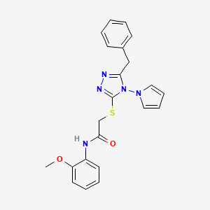 2-{[5-benzyl-4-(1H-pyrrol-1-yl)-4H-1,2,4-triazol-3-yl]sulfanyl}-N-(2-methoxyphenyl)acetamide