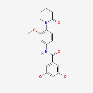 molecular formula C21H24N2O5 B2935327 3,5-二甲氧基-N-(3-甲氧基-4-(2-氧代哌啶-1-基)苯基)苯甲酰胺 CAS No. 942013-76-5