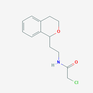 molecular formula C13H16ClNO2 B2935329 2-Chloro-N-[2-(3,4-dihydro-1H-isochromen-1-yl)ethyl]acetamide CAS No. 2411227-11-5