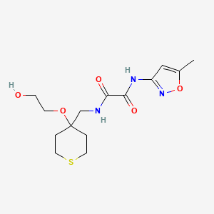 molecular formula C14H21N3O5S B2935337 N1-((4-(2-hydroxyethoxy)tetrahydro-2H-thiopyran-4-yl)methyl)-N2-(5-methylisoxazol-3-yl)oxalamide CAS No. 2320682-93-5