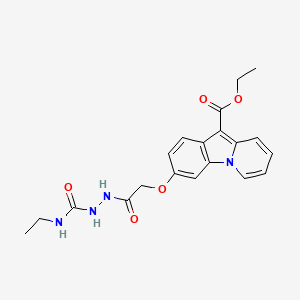 molecular formula C20H22N4O5 B2935339 3-(2-{2-[(乙氨基)羰基]肼基}-2-氧代乙氧基)吡啶并[1,2-a]吲哚-10-甲酸乙酯 CAS No. 339106-94-4