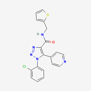 molecular formula C19H14ClN5OS B2935340 1-(2-chlorophenyl)-5-(pyridin-4-yl)-N-(thiophen-2-ylmethyl)-1H-1,2,3-triazole-4-carboxamide CAS No. 1207013-31-7