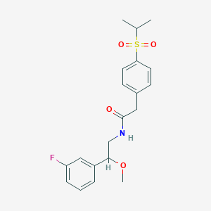 molecular formula C20H24FNO4S B2935343 N-(2-(3-fluorophenyl)-2-methoxyethyl)-2-(4-(isopropylsulfonyl)phenyl)acetamide CAS No. 1797640-71-1