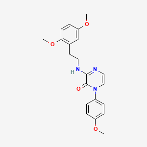 molecular formula C21H23N3O4 B2935351 3-{[2-(2,5-dimethoxyphenyl)ethyl]amino}-1-(4-methoxyphenyl)pyrazin-2(1H)-one CAS No. 895122-96-0