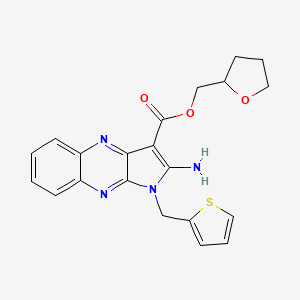 (tetrahydrofuran-2-yl)methyl 2-amino-1-(thiophen-2-ylmethyl)-1H-pyrrolo[2,3-b]quinoxaline-3-carboxylate