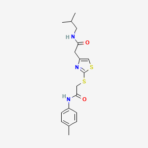 molecular formula C18H23N3O2S2 B2935362 N-isobutyl-2-(2-((2-oxo-2-(p-tolylamino)ethyl)thio)thiazol-4-yl)acetamide CAS No. 941874-60-8