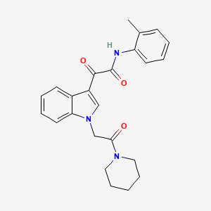 N-(2-methylphenyl)-2-oxo-2-[1-(2-oxo-2-piperidin-1-ylethyl)indol-3-yl]acetamide