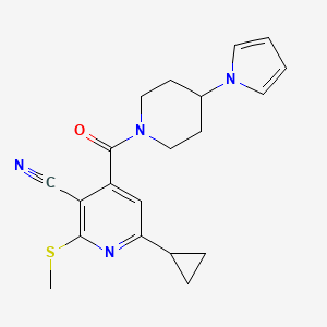 6-cyclopropyl-2-(methylsulfanyl)-4-[4-(1H-pyrrol-1-yl)piperidine-1-carbonyl]pyridine-3-carbonitrile