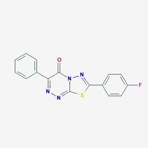molecular formula C16H9FN4OS B293538 7-(4-fluorophenyl)-3-phenyl-4H-[1,3,4]thiadiazolo[2,3-c][1,2,4]triazin-4-one 