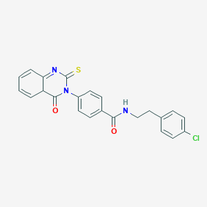 molecular formula C23H18ClN3O2S B2935383 N-[2-(4-氯苯基)乙基]-4-(4-氧代-2-硫代亚基-1,2,3,4-四氢喹唑啉-3-基)苯甲酰胺 CAS No. 422529-34-8