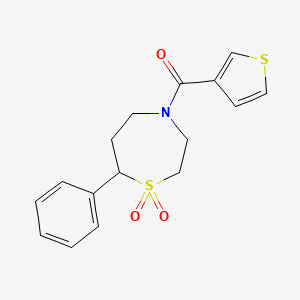 (1,1-Dioxido-7-phenyl-1,4-thiazepan-4-yl)(thiophen-3-yl)methanone