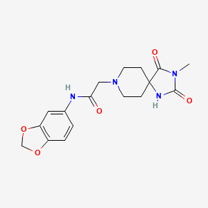 N-(benzo[d][1,3]dioxol-5-yl)-2-(3-methyl-2,4-dioxo-1,3,8-triazaspiro[4.5]decan-8-yl)acetamide