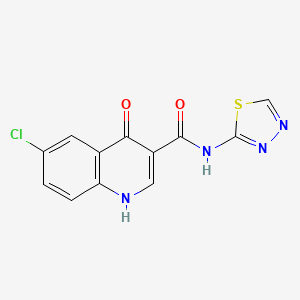 6-chloro-4-hydroxy-N-(1,3,4-thiadiazol-2-yl)quinoline-3-carboxamide