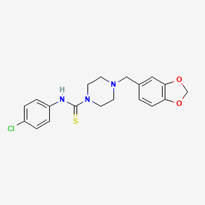 molecular formula C19H20ClN3O2S B2935404 4-(1,3-benzodioxol-5-ylmethyl)-N-(4-chlorophenyl)piperazine-1-carbothioamide CAS No. 327093-51-6