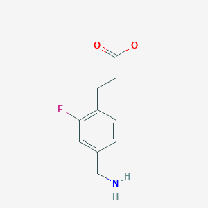 molecular formula C11H14FNO2 B2935405 Methyl 3-[4-(aminomethyl)-2-fluorophenyl]propanoate CAS No. 1397190-35-0