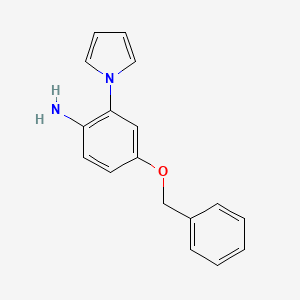 molecular formula C17H16N2O B2935408 4-Phenylmethoxy-2-pyrrol-1-ylaniline CAS No. 2010975-39-8
