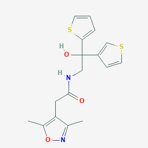 2-(3,5-dimethylisoxazol-4-yl)-N-(2-hydroxy-2-(thiophen-2-yl)-2-(thiophen-3-yl)ethyl)acetamide