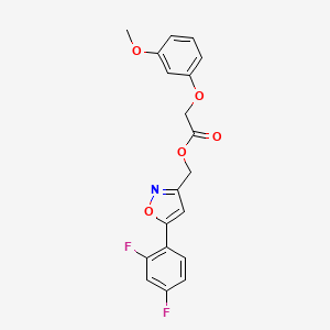 (5-(2,4-Difluorophenyl)isoxazol-3-yl)methyl 2-(3-methoxyphenoxy)acetate