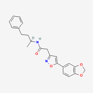 2-(5-(benzo[d][1,3]dioxol-5-yl)isoxazol-3-yl)-N-(4-phenylbutan-2-yl)acetamide