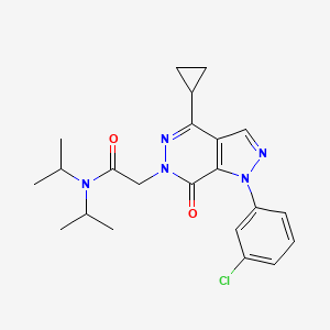 molecular formula C22H26ClN5O2 B2935428 2-(1-(3-chlorophenyl)-4-cyclopropyl-7-oxo-1H-pyrazolo[3,4-d]pyridazin-6(7H)-yl)-N,N-diisopropylacetamide CAS No. 1105200-64-3