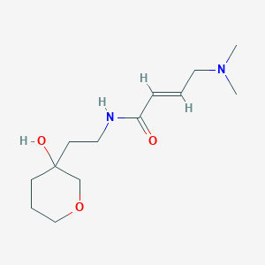 molecular formula C13H24N2O3 B2935429 (E)-4-(Dimethylamino)-N-[2-(3-hydroxyoxan-3-yl)ethyl]but-2-enamide CAS No. 2411331-75-2