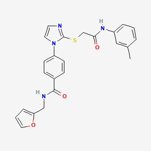N-(furan-2-ylmethyl)-4-(2-((2-oxo-2-(m-tolylamino)ethyl)thio)-1H-imidazol-1-yl)benzamide