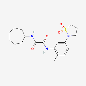 N1-cycloheptyl-N2-(5-(1,1-dioxidoisothiazolidin-2-yl)-2-methylphenyl)oxalamide