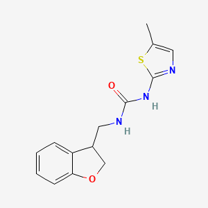 molecular formula C14H15N3O2S B2935440 1-[(2,3-Dihydro-1-benzofuran-3-yl)methyl]-3-(5-methyl-1,3-thiazol-2-yl)urea CAS No. 2379988-70-0