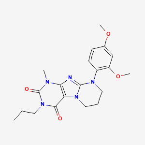 molecular formula C20H25N5O4 B2935443 9-(2,4-二甲氧基苯基)-1-甲基-3-丙基-7,8-二氢-6H-嘌呤[7,8-a]嘧啶-2,4-二酮 CAS No. 876900-43-5