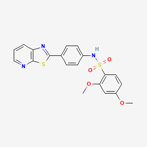 molecular formula C20H17N3O4S2 B2935446 2,4-二甲氧基-N-(4-(噻唑并[5,4-b]吡啶-2-基)苯基)苯磺酰胺 CAS No. 912622-94-7