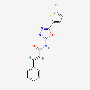 molecular formula C15H10ClN3O2S B2935447 N-(5-(5-chlorothiophen-2-yl)-1,3,4-oxadiazol-2-yl)cinnamamide CAS No. 865288-19-3