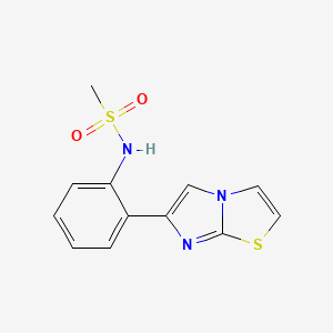 molecular formula C12H11N3O2S2 B2935453 N-(2-(imidazo[2,1-b]thiazol-6-yl)phenyl)methanesulfonamide CAS No. 1706280-88-7