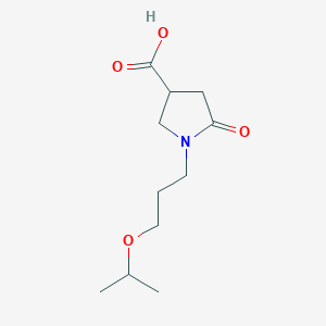 molecular formula C11H19NO4 B2935456 5-Oxo-1-[3-(propan-2-yloxy)propyl]pyrrolidine-3-carboxylic acid CAS No. 1211470-81-3