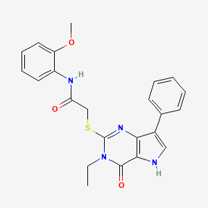 2-[(3-ethyl-4-oxo-7-phenyl-4,5-dihydro-3H-pyrrolo[3,2-d]pyrimidin-2-yl)sulfanyl]-N-(2-methoxyphenyl)acetamide