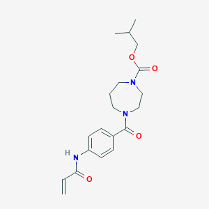 molecular formula C20H27N3O4 B2935471 2-Methylpropyl 4-[4-(prop-2-enoylamino)benzoyl]-1,4-diazepane-1-carboxylate CAS No. 2361745-14-2