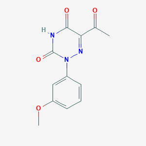 molecular formula C12H11N3O4 B2935474 6-乙酰基-2-(3-甲氧基苯基)-1,2,4-三嗪-3,5(2H,4H)-二酮 CAS No. 338400-96-7