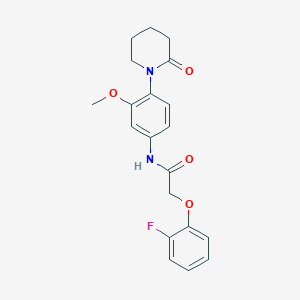 molecular formula C20H21FN2O4 B2935486 2-(2-fluorophenoxy)-N-(3-methoxy-4-(2-oxopiperidin-1-yl)phenyl)acetamide CAS No. 941918-95-2