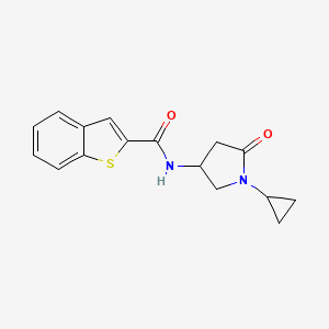 molecular formula C16H16N2O2S B2935491 N-(1-cyclopropyl-5-oxopyrrolidin-3-yl)benzo[b]thiophene-2-carboxamide CAS No. 1396806-44-2