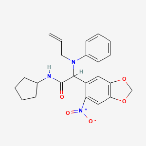 2-(allyl(phenyl)amino)-N-cyclopentyl-2-(6-nitrobenzo[d][1,3]dioxol-5-yl)acetamide