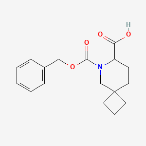 molecular formula C17H21NO4 B2935501 6-Phenylmethoxycarbonyl-6-azaspiro[3.5]nonane-7-carboxylic acid CAS No. 2287262-10-4