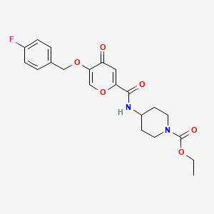 ethyl 4-(5-((4-fluorobenzyl)oxy)-4-oxo-4H-pyran-2-carboxamido)piperidine-1-carboxylate